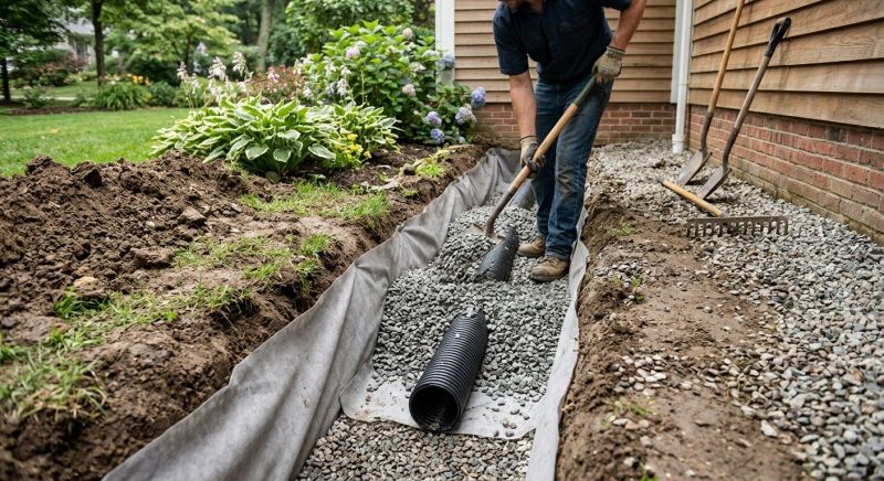 French Drain Clearing in Tuscaloosa, AL